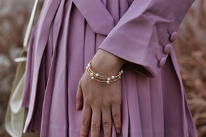 Starry Sky, Gold-tone Pearl Bracelet - Pearlescence & Co.